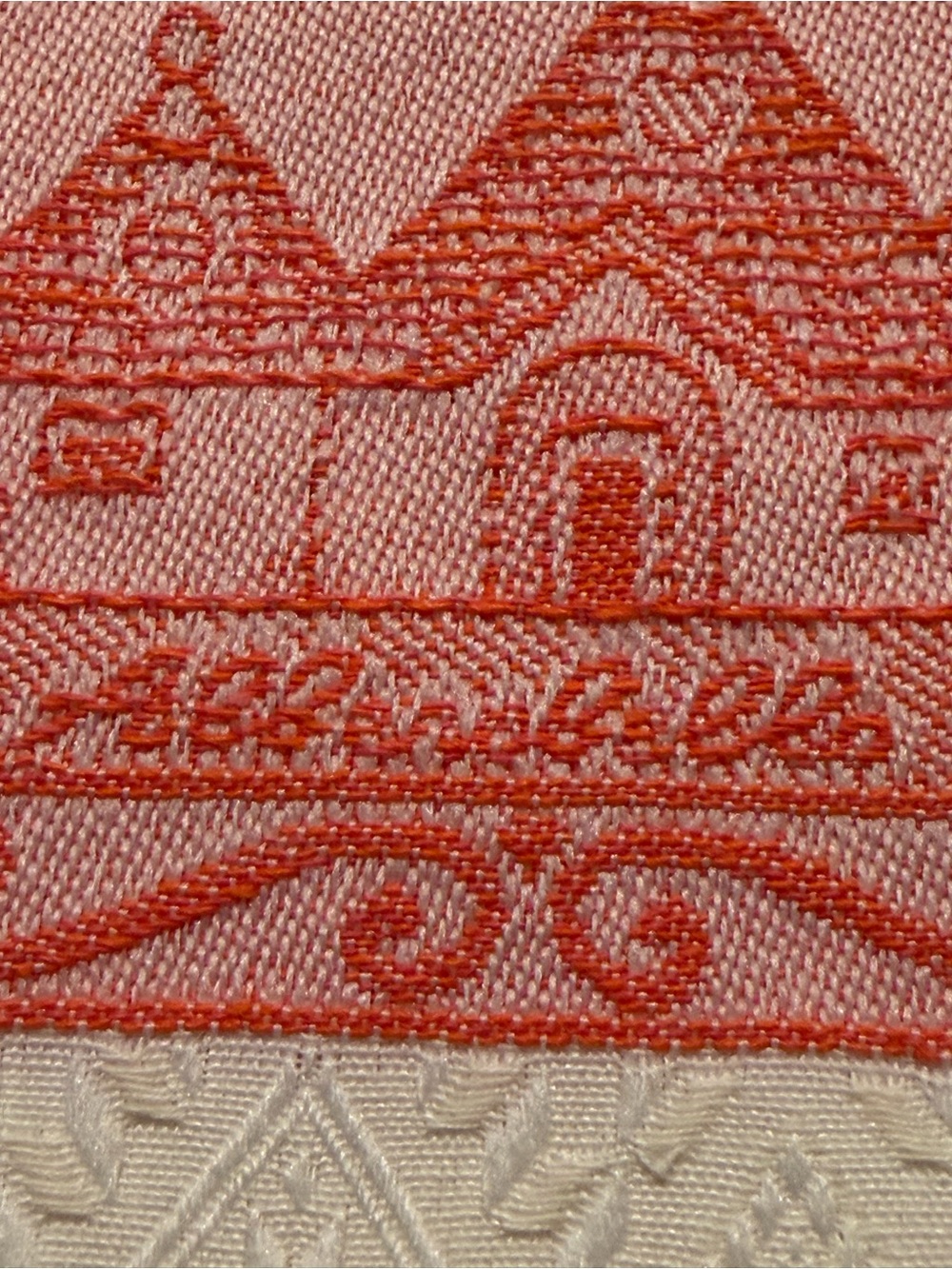 Italian Trulli Kitchen Tea Towel – Woven Jacquard Dish Towel – Cream/Coral Italy - Picture 4 of 8
